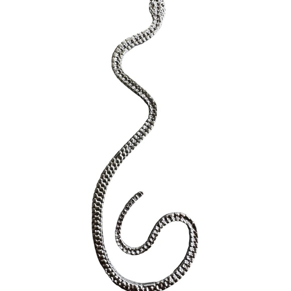 Silver Inlaid Zircon Earcuff and Pendant - Picture 3 of 3